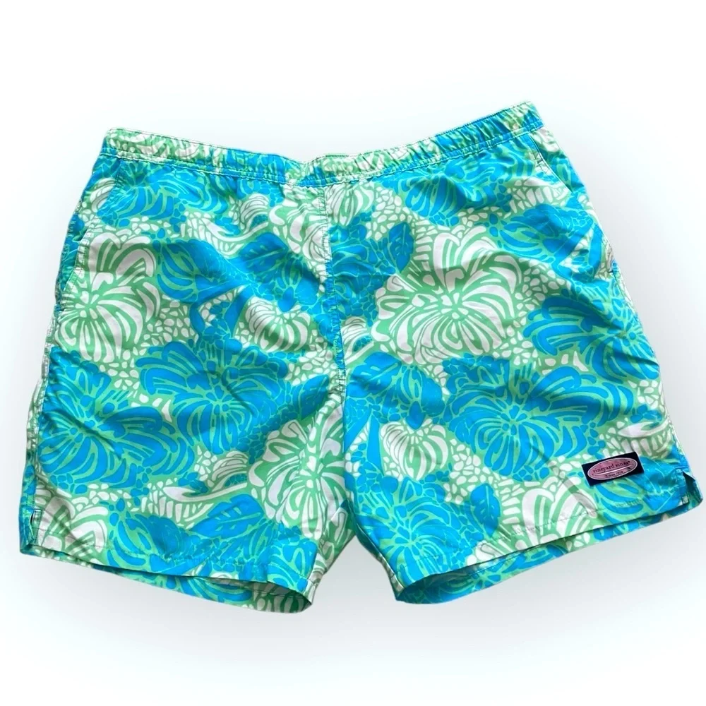 Vineyard Vines men’s tropical swim board shorts size XL summer beach pool resort